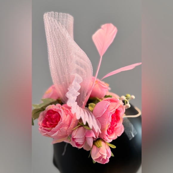 Pink Roses Fascinator Kentucky Derby Races - Picture 5 of 5